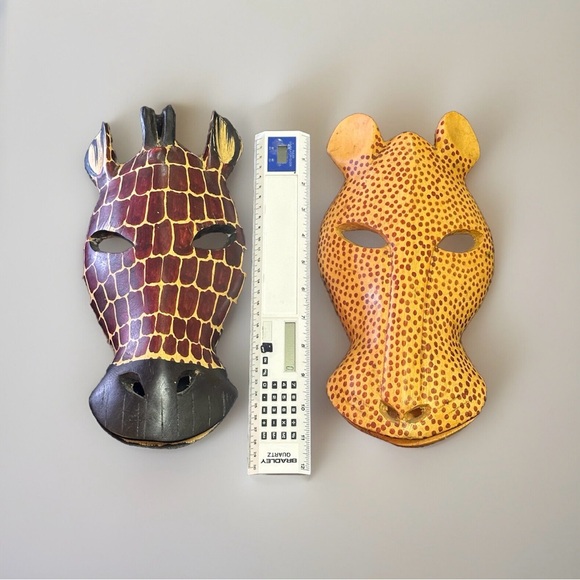 Beautiful Hand carved Wooden Giraffe Wall Accents/Decor MADE in Kenya - Picture 9 of 9